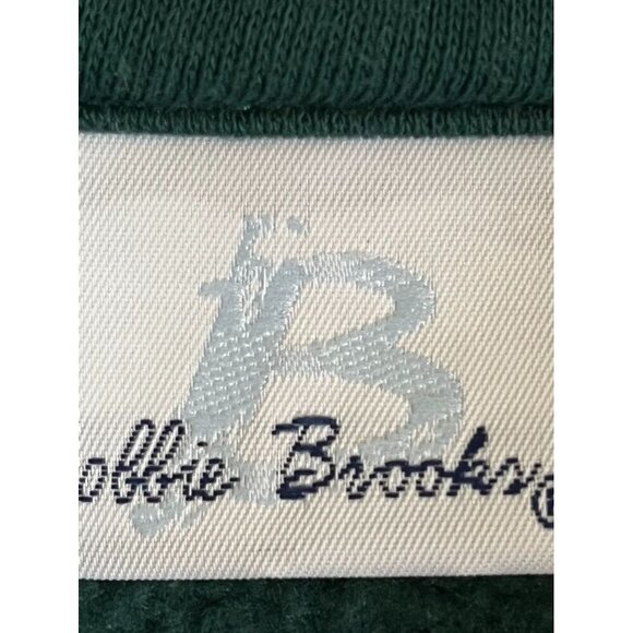 Bobbie Brooks Sweatshirt S Green Embroidery Snowflake Festive Holiday Christmas - Picture 3 of 12